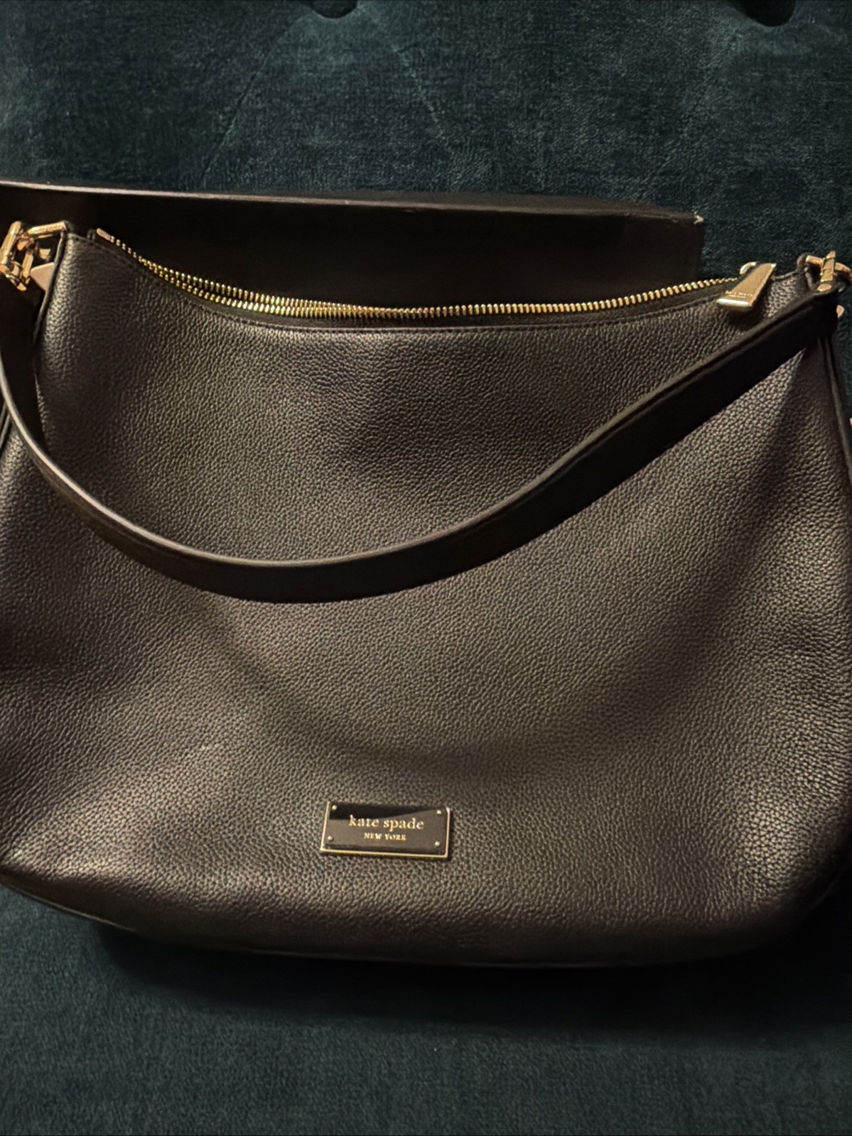 Kate Spade Liv Hobo Shoulder Bag Black Pebbled Leather- Missing Long Strap BN