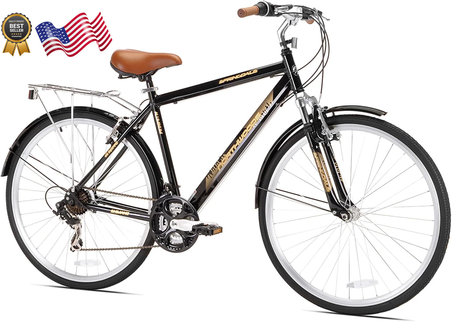Springdale Hybrid Bicycle - 700C &lrm;Hybrid Bike with 21-Speed Rear Shimano Deraill