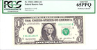 2003-A $1 FRN PCGS Gem New 65PPQ Fancy TRUE 0/1 BINARY Serial #E01111101B
