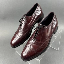 Hanover Mens Shoes MasterFlex 10.5 D/B Burgundy Leather Wingtip Dress Oxfords