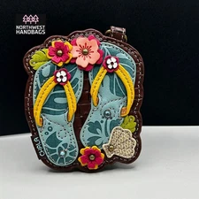 FLIP FLOP BEACH TROPICAL KEY FOB COIN PURSE KEYCHAIN CHALA