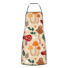 Pink Mushroom Cute Aprons Kitchen Chef Waterproof Adjustable Funny Apron For ...