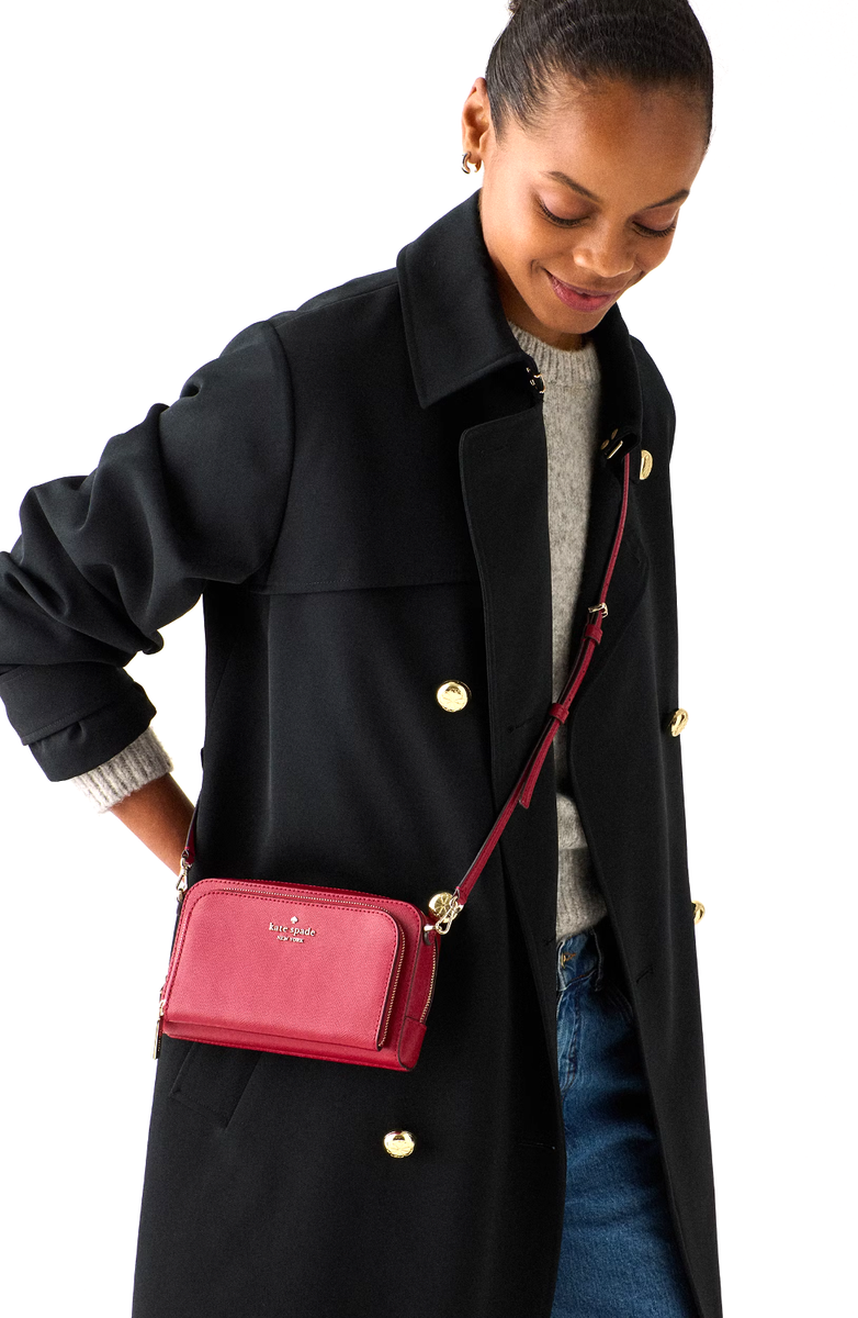 New Kate Spade Staci Dual Zip Around Crossbody Saffiano Leather