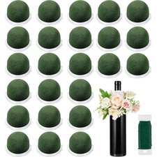 24 Pcs Tessco Mini Floral Foam Holder, Round, Green Wire, Wedding, Wine Decor