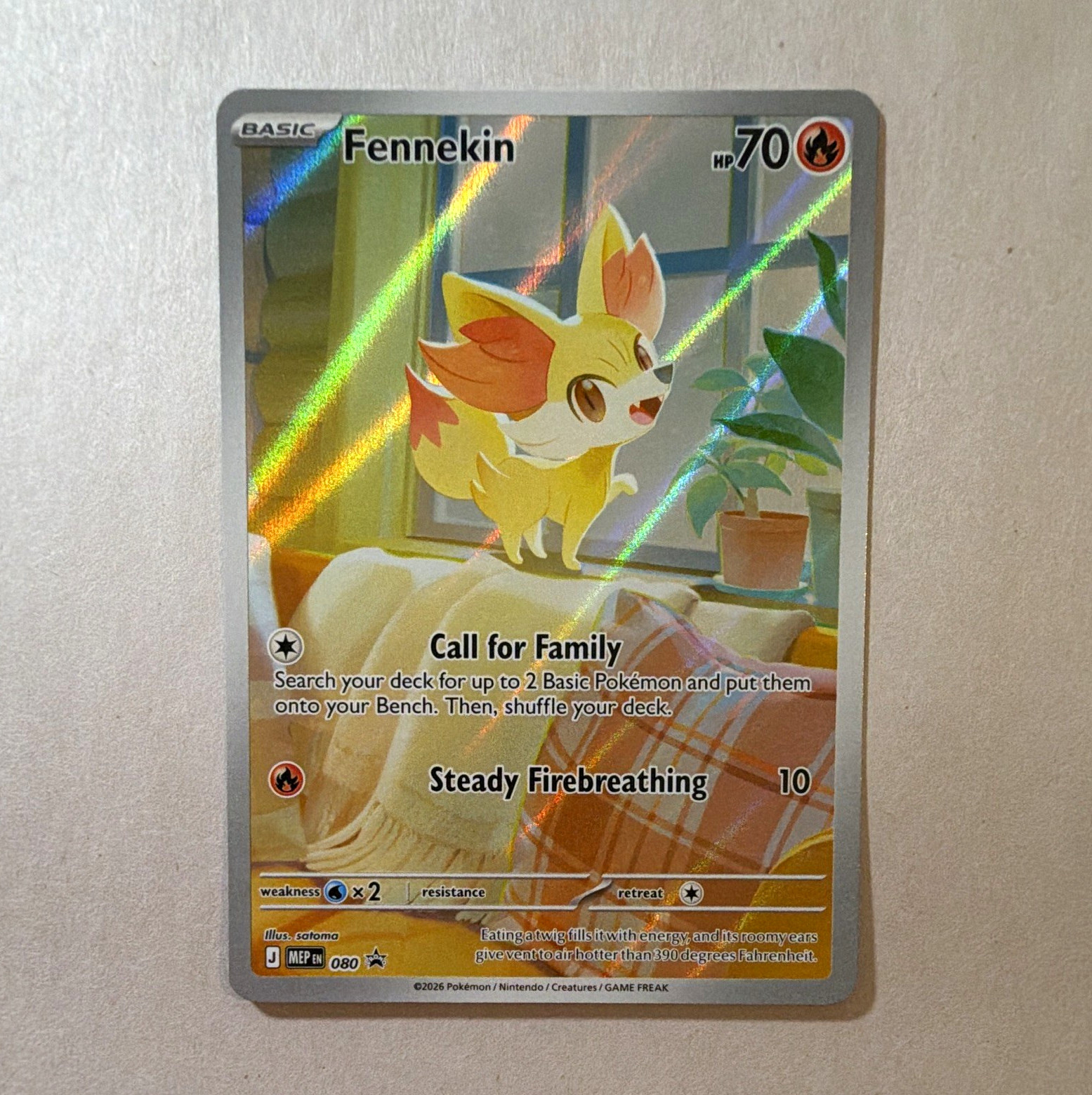 The Pokémon Company Pokémon TCG Fennekin 080 ME Promo Holo 70 HP EN