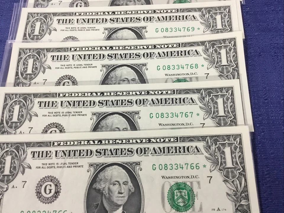 1993 $1 CONSECUTIVE CHICAGO STAR NOTES G08334766⭐ - G08334772⭐ 7 STAR NOTES - Image 4 of 4