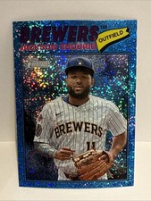 2026 Topps Heritage - #272 Jackson Chourio Chrome Blue Sparkle