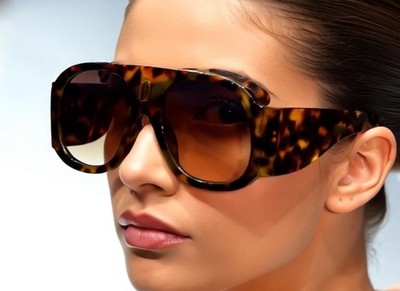 Glasses Green Frame Black Gradient Lens Luxury Big Model Female Male Eye Wear