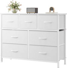 7 Drawer Storage Tower with Steel Frame Fabric Bins for Home Organization
