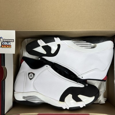 Nike Air Jordan 14 Retro Black Toe 487471-102 Size 8 White XIV XI