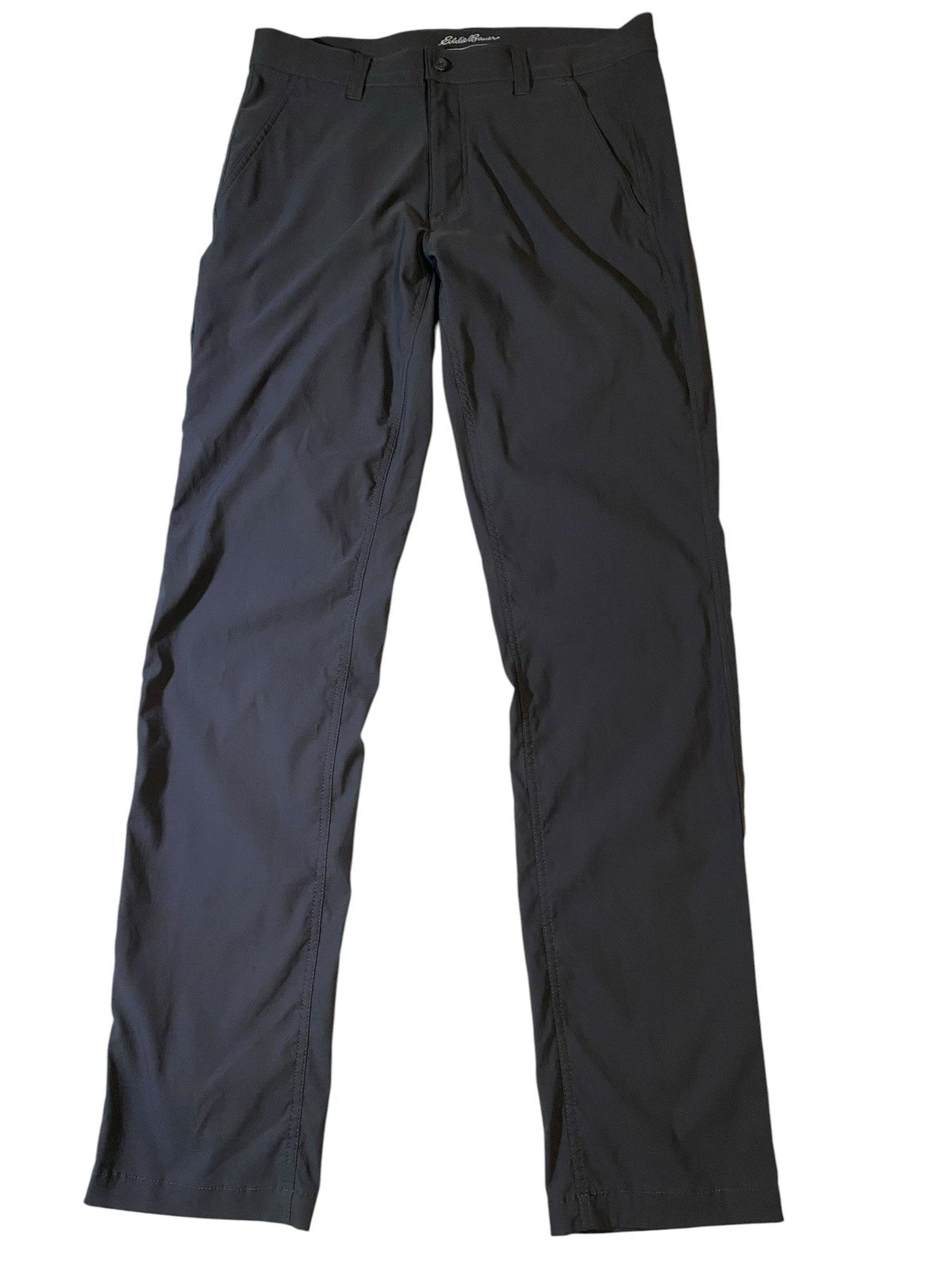 Eddie Bauer Mens Horizon Guide Chino Pants 32x34 Black Stretch Hiking Travel