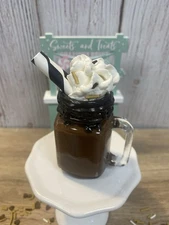 Fake Chocolate Fudge Milkshake • Coffee Bar, Kitchen & Tiered Tray Decor