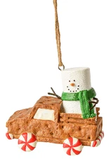 Smores Riding in Back of Graham Cracker Truck Christmas Holiday Ornament