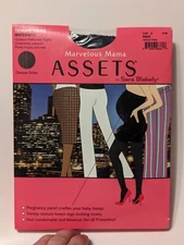 Marvelous Mama Assets by Blakely BLACK Maternity Opaque Stripe Tights Sz 3 Spanx