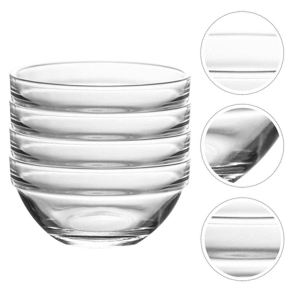4-Piece Glass Mold Bowls for Pudding Jelly and Cream