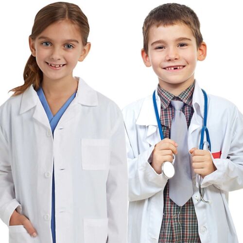 Kids Medical Doctor Lab Coats Long White Jacket for Childrens Child Girls Boys  - Picture 1 of 3