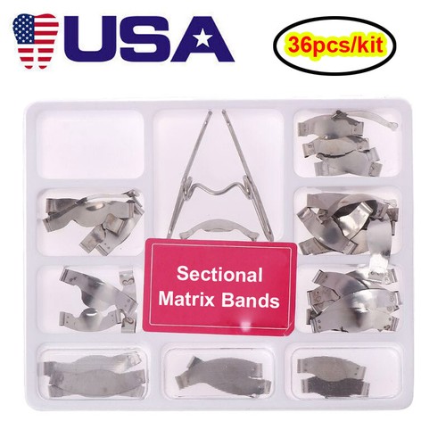 72Pcs Dental Sectional Matrices Bands Saddle Contoured Matrix w/ Spring Clip - Picture 2 of 8