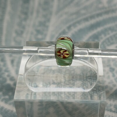 Authentic Trollbeads OOAK Small & Beautiful Mint Green w/ Beach Balls on CC, New
