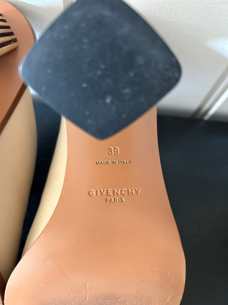 Authentic Givenchy Square Toe Mules Neutral Color… - image 9