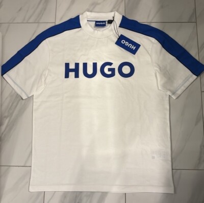 Hugo Boss Logo T-Shirt White Blue New | eBay