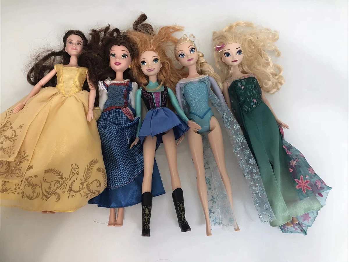 Mattel Hasbro Disney Princess Doll Lot of 5 Belle Elsa Anna