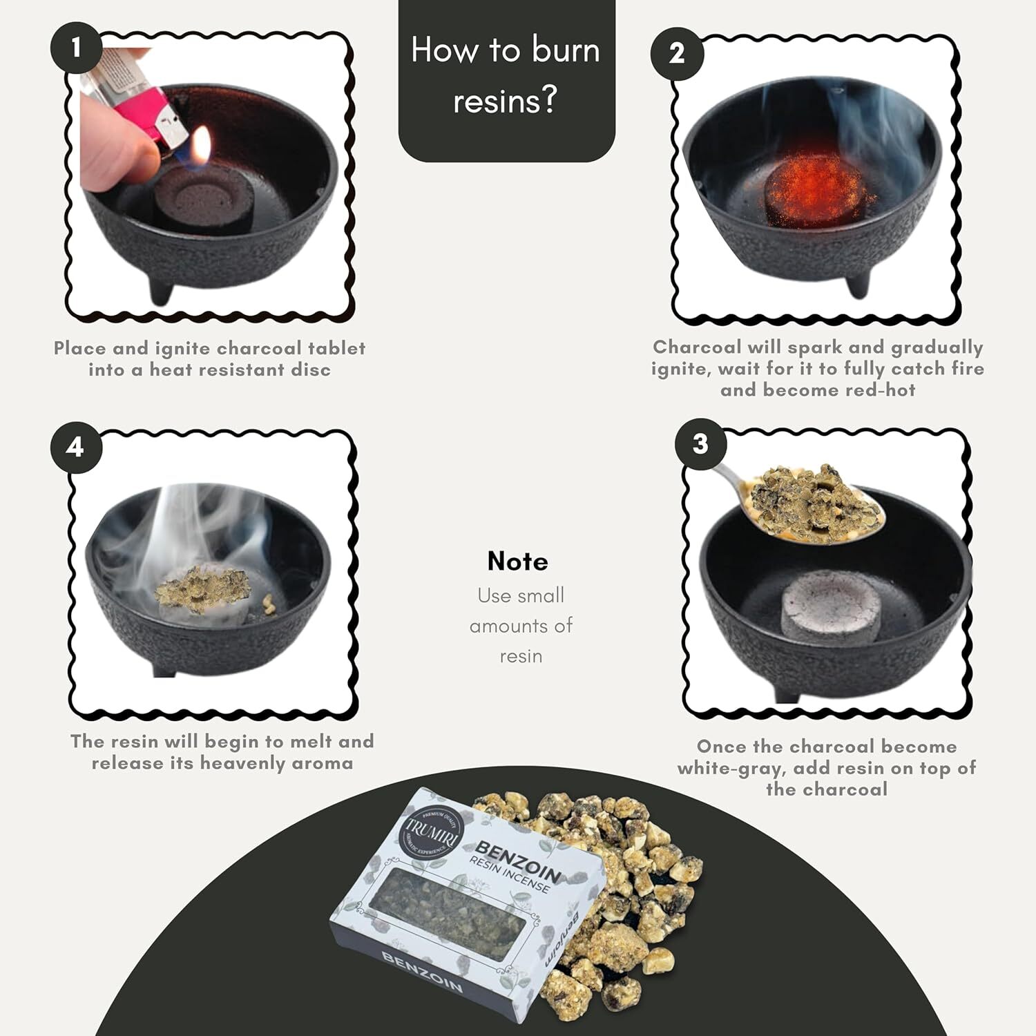 Trumiri Resin Incense -100% Pure Natural Tree Gum Sap - 30g Pack