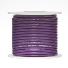 18 AWG Gauge Solid Hook Up Wire Violet 100 ft 0.0403" UL1007 300 Volts