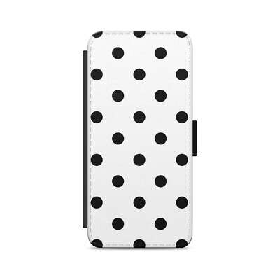 Tupfenmuster weißer Hintergrund Flip Wallet Handyhülle für iPhone Modelle