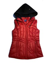 Pendleton Duck Down red Puffer Vest W/Removable Hood Woman  s X Small