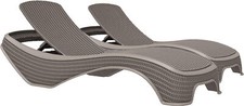 Centurion Supports Maldives Grey Outdoor Rattan-Style Adjustable Sunlounger Pair