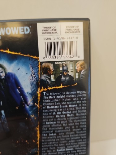 Batman The Dark Knight (DVD, 2008) Widescreen Bale Caine - Foto 8 di 14