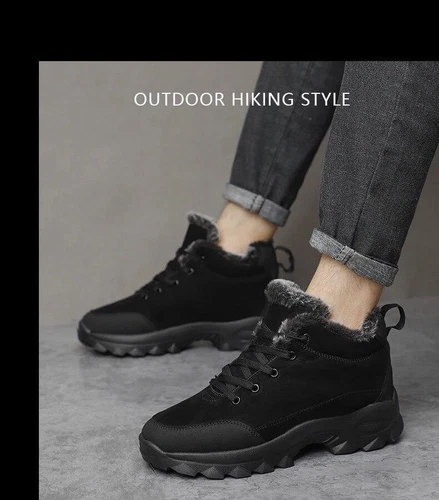 Herren Fell Gefüttert Winter Schnee Stiefel Outdoor Wasserdicht Arbeitsschuhe Wandern Walking - Bild 11 von 27