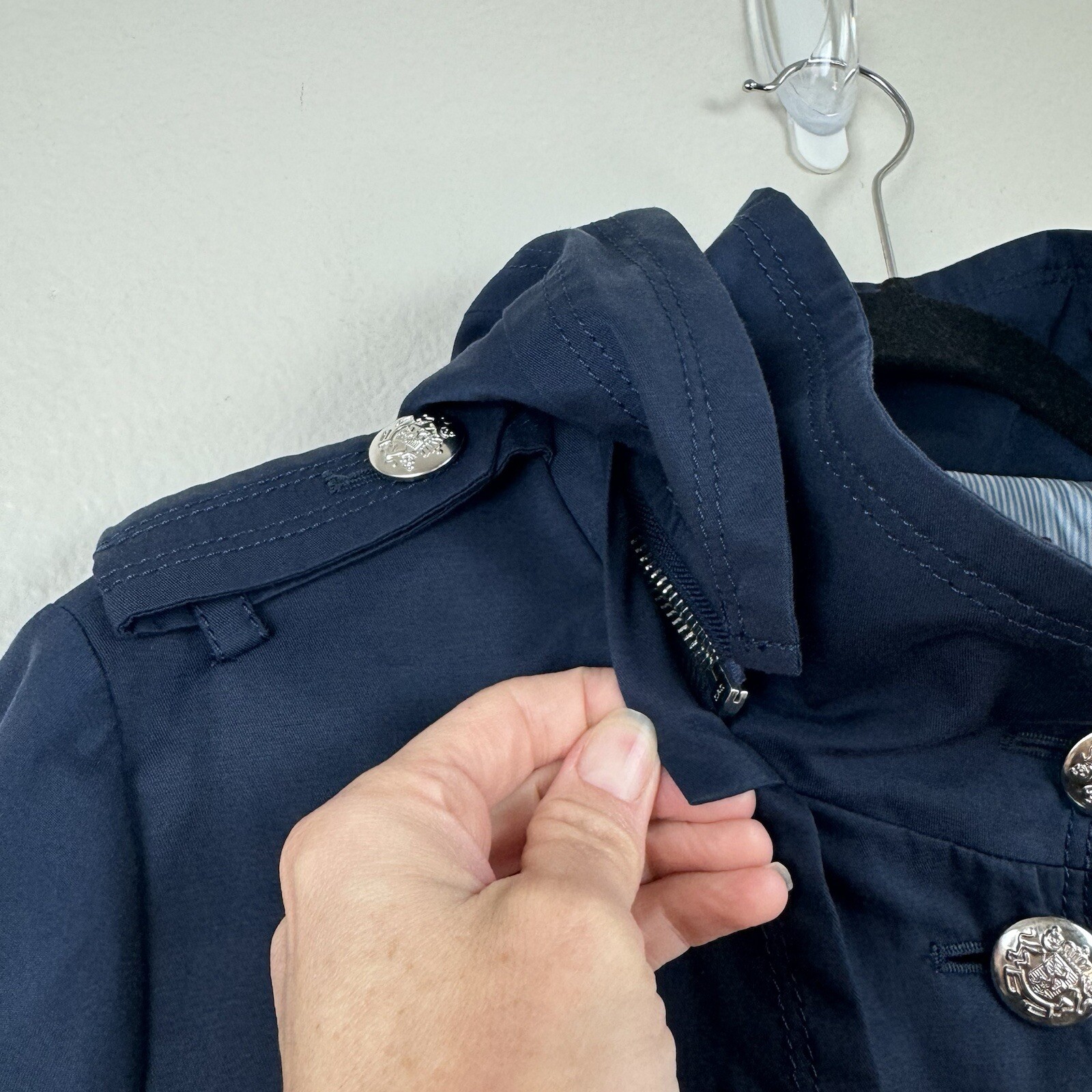 Kristen Blake Mid Length Button Down Jacket Remov… - image 3