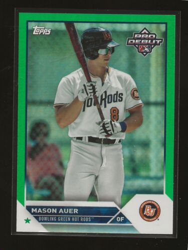 2023 Topps Pro Debut Mason Auer Green Foil Bowling Green Hot Rods 5/99 (#PD-51) - 第 1/2 張圖片