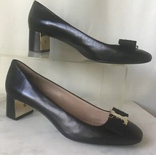 Tory Burch Gemini Link Black Leather Bow Logo Pumps Heels Size 10 Sold Out