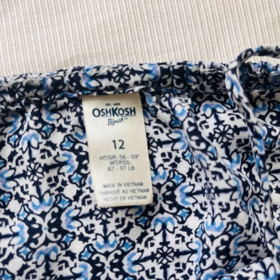Maxi Vestido de Verano OshKosh Bgosh Niñas Floral Rifa Correas Playa Usado 12 Foto 2 de 2