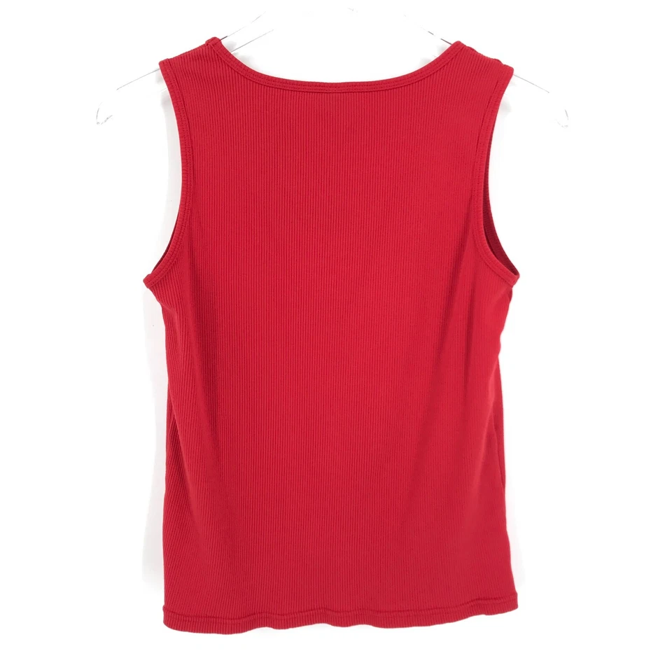 ВИНТАЖНЫЙ чемпион женская рубашка большой красный Майка без рукавов ребристый пуловер США - Изображение 2 из 4