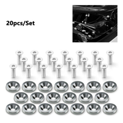 Dress Up Bolts 20Pcs/Set Bumper Fender Washers Engine Bay Fasteners M6 JDM Fender Washer Kit-Black In | Whizz Cover Bolts Gold Washers - Foto 2