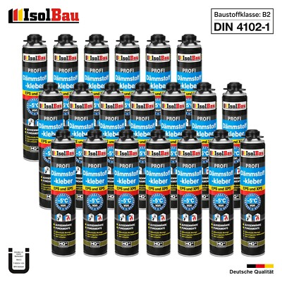 Dämmstoffkleber B2 PU-Klebeschaum Dämmplatten 20 x 750ml Perimeterkleber EPS XPS