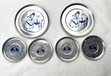 VTG Little Bo Peep  Sheep Aluminum Child Play Dishes Plates 6, Free Ship