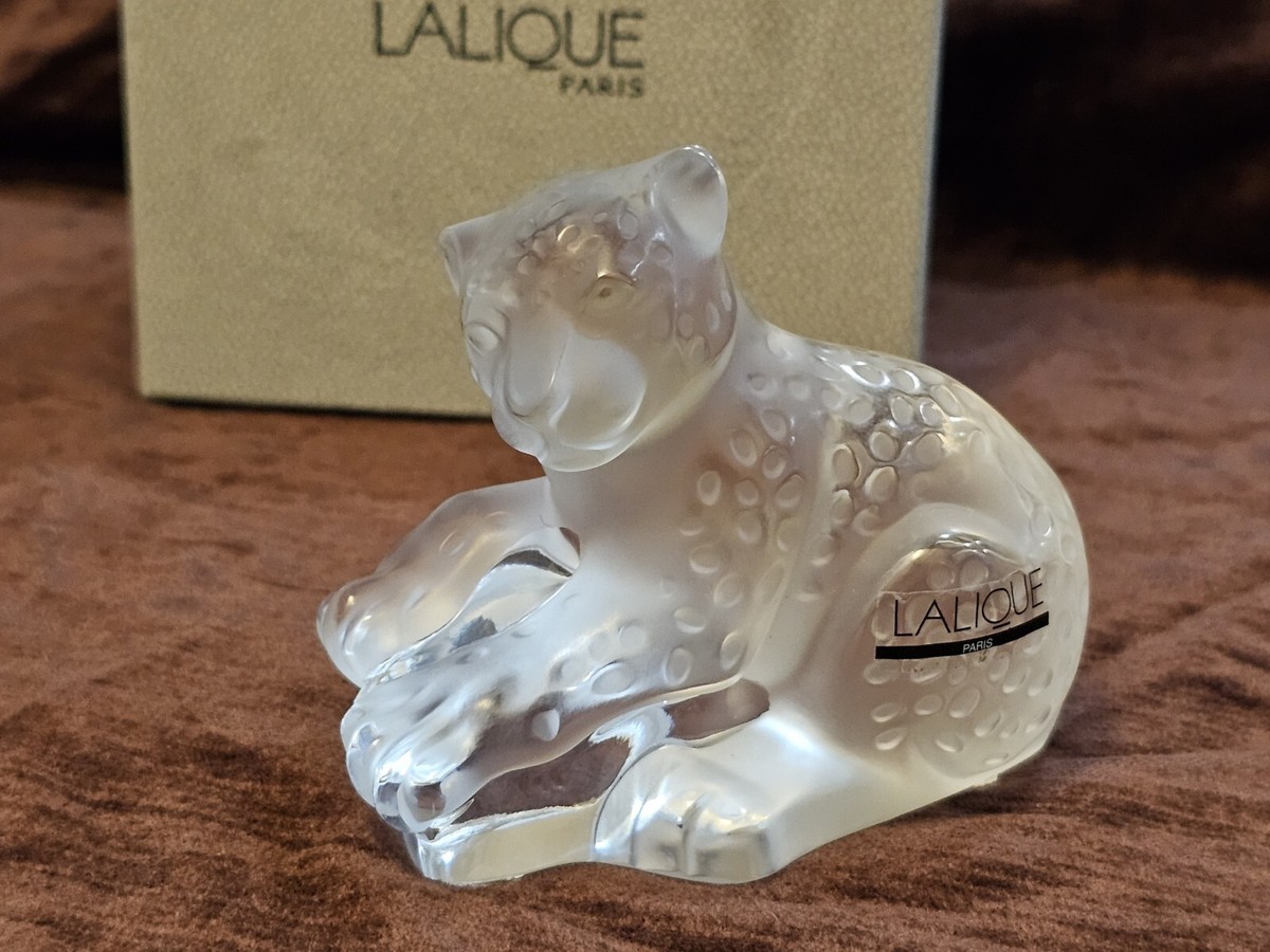 LALIQUE 波模様 クリスタル皿 Lalique France Roscoff Koi Fish Bubbles French Crystal