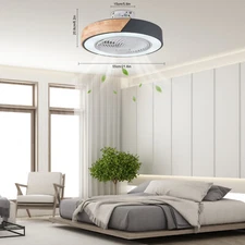 Remote LED Ceiling Fan Light Enclosed Chandelier Fan Lamp Dimmable 6 Speed Fan