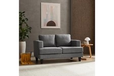 2 or 3 Seater Sofa Linen Fabric Dark Grey, Ivory, Pale Blue, Mustard Dark Legs