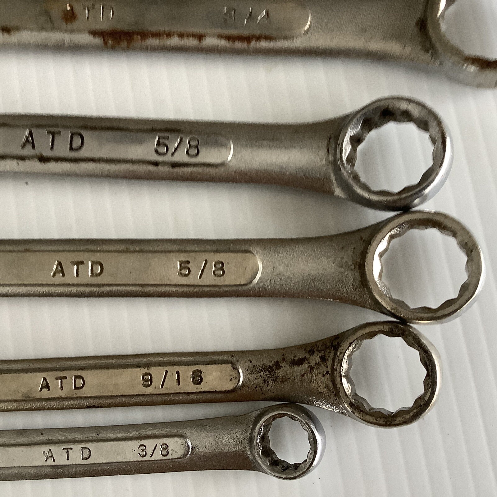ATD Combination Wrench 9 Piece Set SAE 12 Point Forged Alloy Steel 