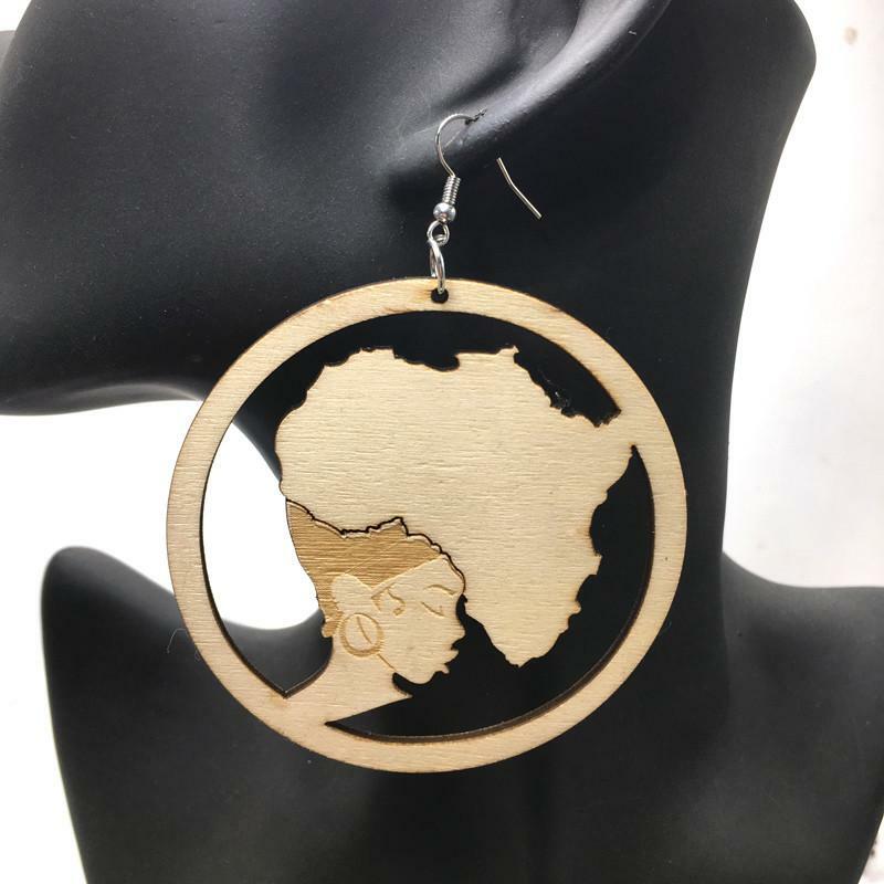 Mama Africa earrings Africa shaped Natural hair Afrocentric jewelry  ac