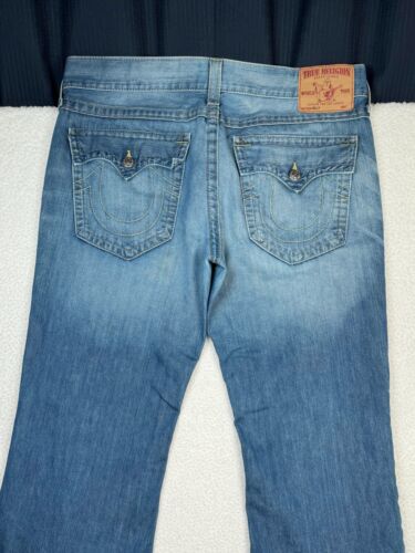 True Religion Jeans Billy Bootcut Herren 38 passt 40x33 blau ausgefranster Saum distressed - Bild 13 von 19