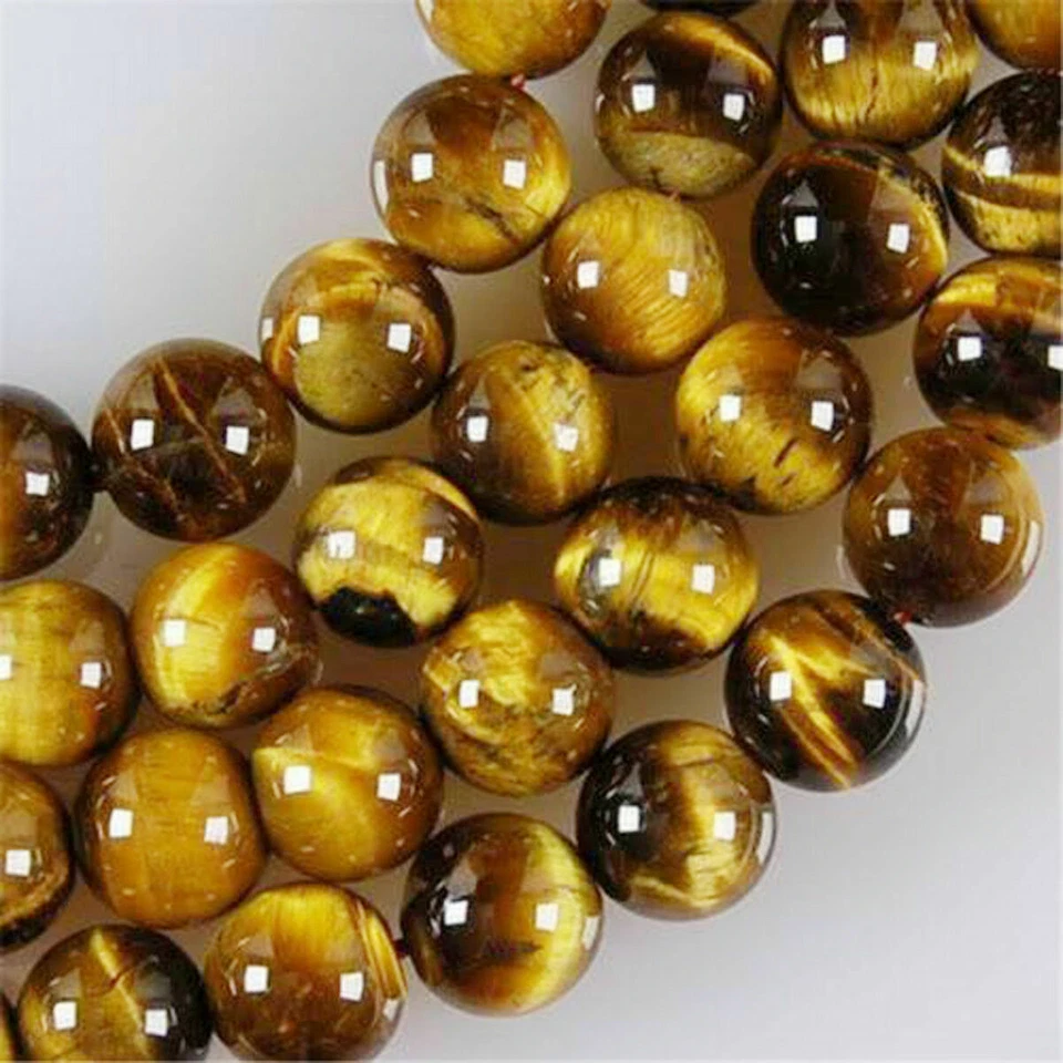 4/6/8/10/12/14 mm piedras preciosas naturales ojo de tigre cuentas sueltas redondas 15"" Chatoyant Foto 2 de 4