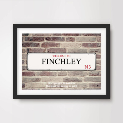 FINCHLEY E3 London Postleitzahlengebiet KUNSTDRUCK Poster Bezirk Gemeinde Schild A4 A3 A2