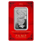 2024 Pamp Lunar Azure Dragon  10g Silver Bar in Assay