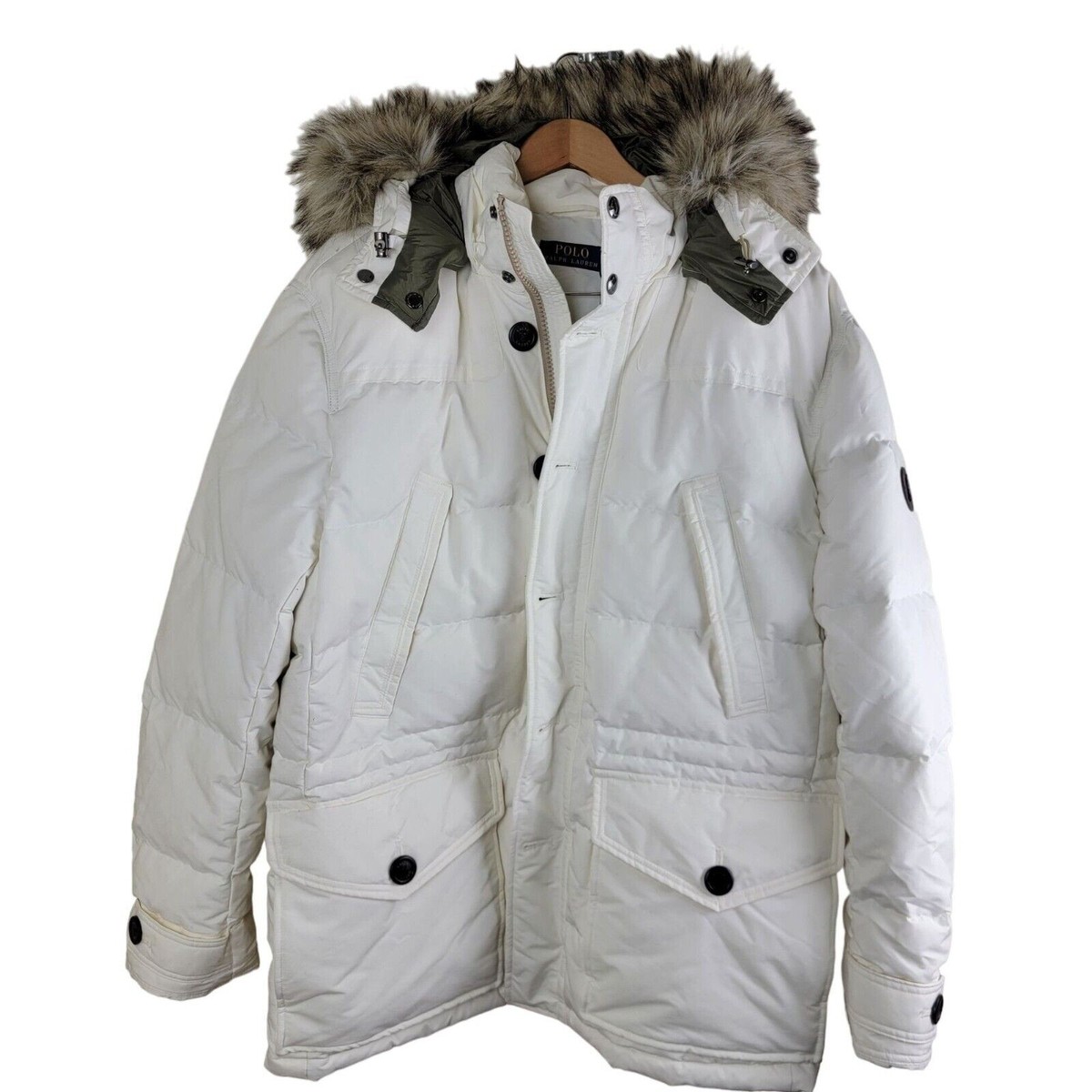 Polo Ralph Lauren size XL Down Filled Faux Fur Parka Jacket Coat